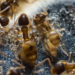 Thief ants eating sugar